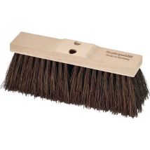 Balai de cantonnier grande performance Piassava longueur 400 mm avec 2 trous d'emmanchement monture bois