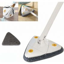 Lablanc - Balai de nettoyage triangulaire rotatif à 360° réglable extensible et automatique avec tampons réutilisables pour le nettoyage du sol, des