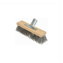 Tumalagia - Balai à poils en acier monobloc avec support de poignée en métal Tête de balai à brosse - Hêtre de qualité supérieure - 45 cm