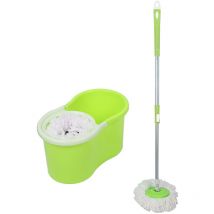 Wyctin - Hofuton Ensemble Seau Essoreur et Balai, Seau Démontable et Vadrouille Magique Rotatif à 360° avec 2 Têtes Remplaçables en Microfibre Vert