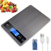 Ersandy - Balance Cuisine, 5kg/1g Balance de Précision, Balance de Cuisine Electronique Acier Inoxydable Tactile Sensible Écran lcd Rétroéclairé