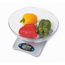 Balance de cuisine Haeger santini - jusqu'à 5000g - précision 1g - lcd facile à lire - fonction tare - bol de mesure en verre