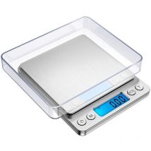 Balance de Précision, 500g/0.01g, Balance de Precision 0.01g, Balance de Cuisine avec Fonction Tare et Compte, Écran lcd Rétroéclairé (argent)--TRIMEC