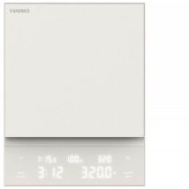 Balance de cuisine Hario CST-2000-W – Précision 0,1 g – Capacité 2000 g – LCD rétroéclairé – Design moderne – Poids léger 437 g