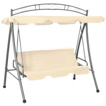 Decdeal - Balancelle convertible d'extérieur avec auvent Blanc sable