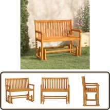 Balancelle de jardin 110 cm Bois d'acacia solide - Balancelle De Jardin - Banc De Jardin - Mobilier De Jardin - Chaise Longue - Acacia