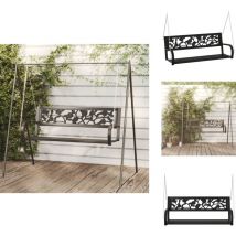 Balancelle de jardin 125 cm Acier et plastique Noir - Balancelle De Jardin - Banc Suspendue - Chaise Extérieure - Mobilier De Jardin - Banc Pour