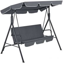 [en.casa] - Balancelle de Jardin 3 Places Charge Max. 270 kg 172x112x152cm Gris Foncé