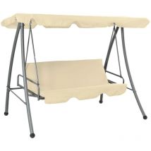 Bonnevie - Balancelle de jardin Mobilier de jardin - avec auvent Blanc sable BV267132
