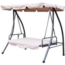 Balancelle fauteuil de jardin en acier Beige
