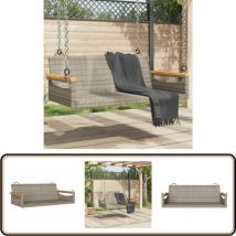 Balancelle gris 109x62x40 cm résine tressée - Balancelle Jardin - Chaise Suspendue - Fauteuil Extérieur - Mobilier De Jardin - Salon De Jardin