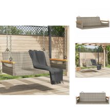 Balancelle gris 109x62x40 cm résine tressée - Balancelle Jardin - Chaise Suspendue - Fauteuil Extérieur - Mobilier De Jardin - Salon De Jardin