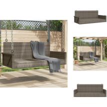 Balancelle gris 119x56x48 cm résine tressée - Balancelle De Jardin - Chaise Suspendue - Fauteuil Extérieur - Mobilier De Jardin - Salon De Jardin