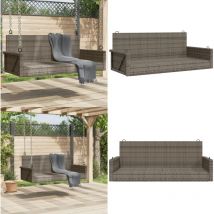 Balancelle gris 119x56x48 cm résine tressée - Balancelle De Jardin - Chaise Suspendue - Fauteuil Extérieur - Mobilier De Jardin - Salon De Jardin