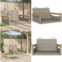 Balancelle gris 63x62x40 cm résine tressée - Balancelle De Jardin - Chaise Suspendue - Fauteuil Extérieur - Mobilier De Jardin - Salon De Jardin
