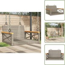 Balancelle gris 63x62x40 cm résine tressée - Balancelle Jardin - Chaise Suspendue - Fauteuil Extérieur - Mobilier De Jardin - Relax