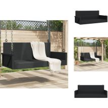 Balancelle noir 119x56x48 cm résine tressée - Balancelle De Jardin - Chaise Suspendue - Fauteuil Extérieur - Mobilier De Jardin - Salon De Jardin