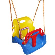 Balançoire 3 en 1 pour enfants, balançoire de jardin pour bébé, balançoire pour tour de jeu, portique ou structure d'escalade, 42 x 31 x 36,5 cm, bleu