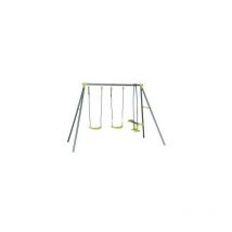 Balancoire avec balancoire be'be' Balancoire 3 places structure me'tallique pour enfants entre 3 et 12 ans pour terrasses de jardins exte'rieurs