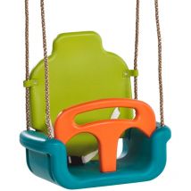 Kangui - Balançoire bébé évolutive 3 en 1en plastique vert citron/turquoise/orange