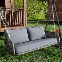 Hauss Spole - Balançoire double suspendue de jardin extérieur avec coussins et 2 chaînes (240 cm/chaîne), coussins amovibles et lavables, charge 320