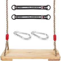 Balançoire en Bois, Balançoire Bois Enfant Adulte Siège Suspendu Swing Outdoor, Siège de Balançoire pour Intérieur, Cour, Jardin