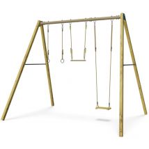 Trigano - Balançoire en bois poutre métal 3 m Adulte skyler - 3 personnes