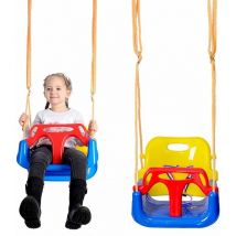 Ersandy - Balançoire pour Bébés, Balançoire Bébé Enfants 3 en 1, Siege Bebe Balancoire avec Dossier et Ceinture de Sécurité, 6 Mois à 6 Ans, Swing
