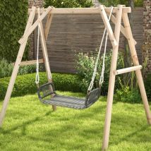 Design In - Balançoire Suspendue Incurvée Porche Osier Accoudoirs Confortables Balançoire d'Arbre Rotin Cordes Chanvre CW24999