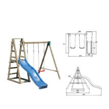 Webmarketpoint - Balançoire double avec toboggan 245x300xH235cm
