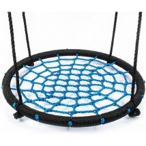 Maxxgarden - MaxxToys Grande balançoire Ronde pour Enfant - Suspendre Ajustable pour Enfant Adulte - Poids Max 100 kg - 60cm - Noir/Bleu
