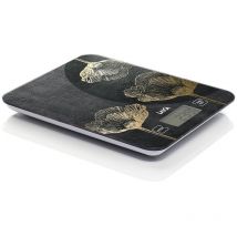 Balanza electrónica efecto piedra flores Peso máx 10Kg. - Negro