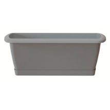 Jardinera ruffy con supporto in plastica in pietra grigia 49 (Long) x 18.4 (larghezza) x 14.5 (alta) cm