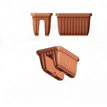 Balconetta Dorica doppia da balcone fioriera doppio vaso 50 cm fiori terrazzo