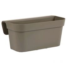Nicoli - Vaso da Balcone Tortora 38x15x18H cm Balconiera Cassetta per Ringhiere e Parapetti (ARKe' Balcony)