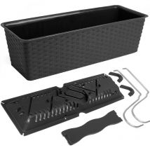 Markenartikel - deuba Self Watering Balcony Railing Flower Box 6L/12L Hanging Ratolla Planter 49cm - Anthrazit (de)