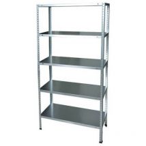 Garden Friend - Balda metálica 5 baldas fijación con tornillos color gris metalizado