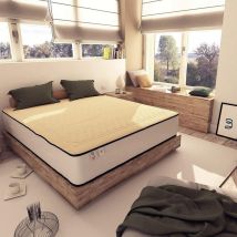 Baldiflex - Materasso Memory e Lattice Memory Cotton Alto 18 cm Matrimoniale con Rivestimento in Cotone, misura 180x200 cm