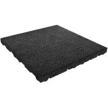 Baldosa de caucho 75 mm - 50 x 50 cm - Negro