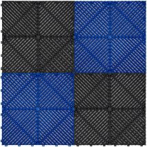 BALDOSAS Polipropileno c/canales de ventilación (240un) + BORDES NEGRO (120)Y AZUL(120) Azulejo Interconectable Cobertura 36m2