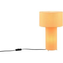 Trio Leuchten - Bale Lampada Da Tavolo Base Illuminata E Paralume Tessuto Giallo H. 40cm 2 Luci Attaco E27