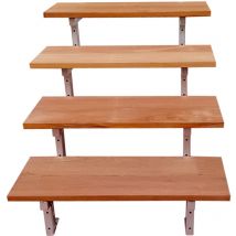 Vinuovo - bali Gartentreppe Stahl H71cm - 4 Bankirai Hartholz Stufen B80cm