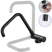 Grifo Cocina Abatible Negro, Lonheo Grifo de Fregadero Plegable de Acero Inoxidable, Mezclador Fregadero Debajo de Ventana Agua Fría y Caliente para