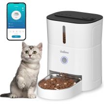 Distributeur Croquettes Chat Automatique, 3L Distributeur Croquettes Chat, 2.4G WiFi Distributeur De Croquettes pour Chat, 1-10 Repas par, Convient