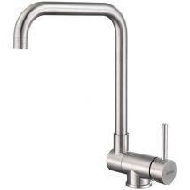 Mitigeur Cuisine Rabattable Pivotant à 360°, Lonheo Robinet Cuisine avec Poignée Pliable Contre Fenêtre, Robinet Mitigeur Evier Acier Inox 304 à Eau
