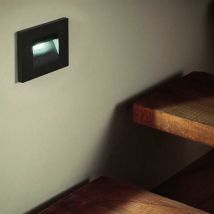 Silamp - Balise led saillie 3W 220V 120° Noire IP44 pour Escalier (Pack de 10) - Blanc Chaud 2300K - 3500K