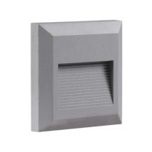 Silumen - Balise led saillie Carré 2W 220V 55° IP65 pour Escalier - Blanc Chaud / Gris