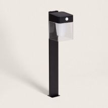 Balise sur Pied Extérieure Solaire led 1,5W 46cm Aluminium avec Détecteur de Mouvement Efren Square Noir