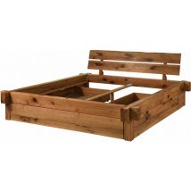 Balkenbett mit Schubkästen Zerreiche 200x200 tabacco geölt jangali 304
