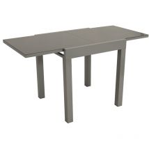 Degamo - Balkon-ausziehtisch Marina 70/140x70cm, Aluminium Silbergrau + Glas Grau